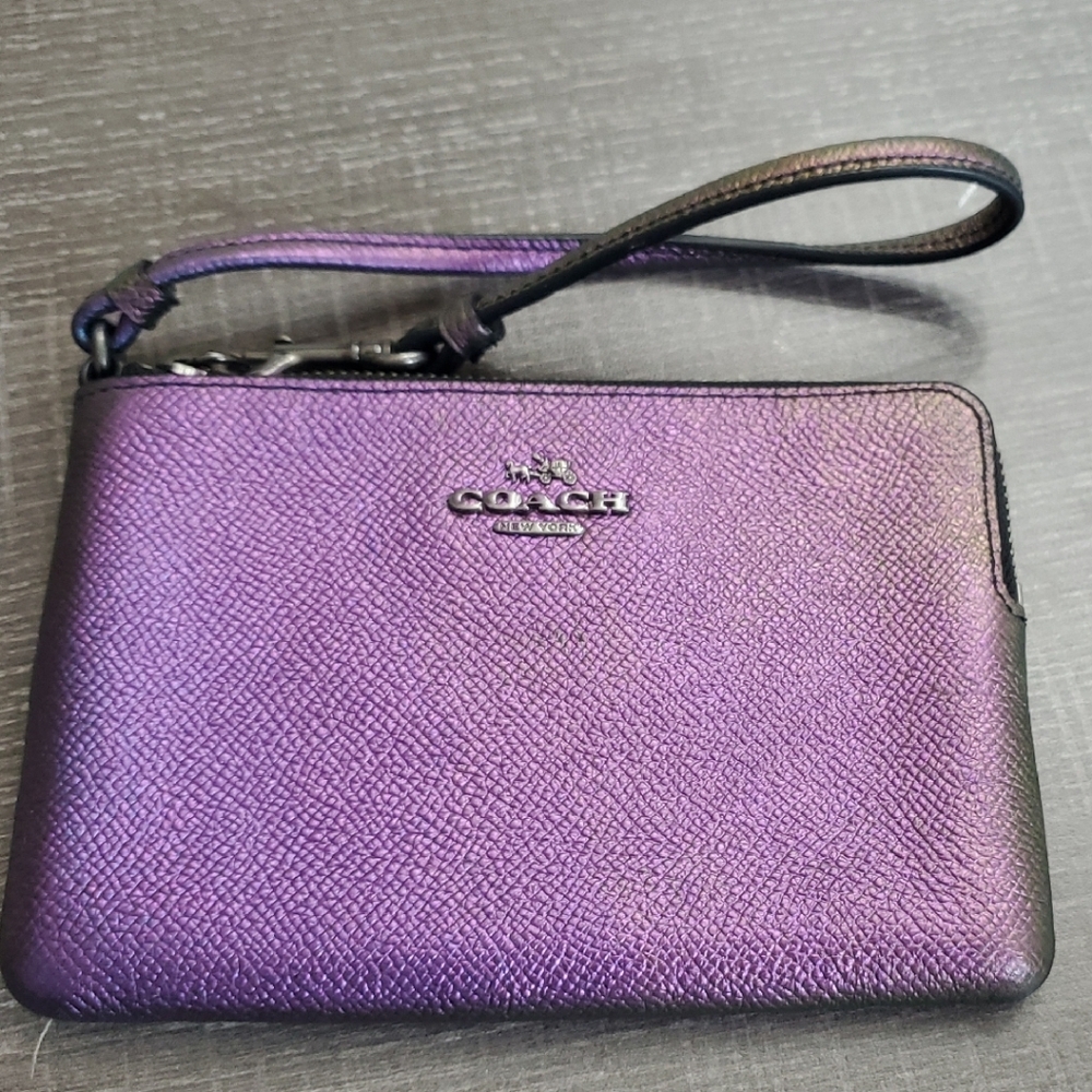 Coach Hologram Corner Zip Wristlet 64938